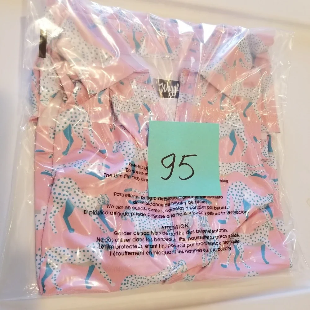 Waggle Men XL Pink‎ Cheetah Golf Polo Shirt Short Sleeve Stretch Performance - Picture 7 of 7